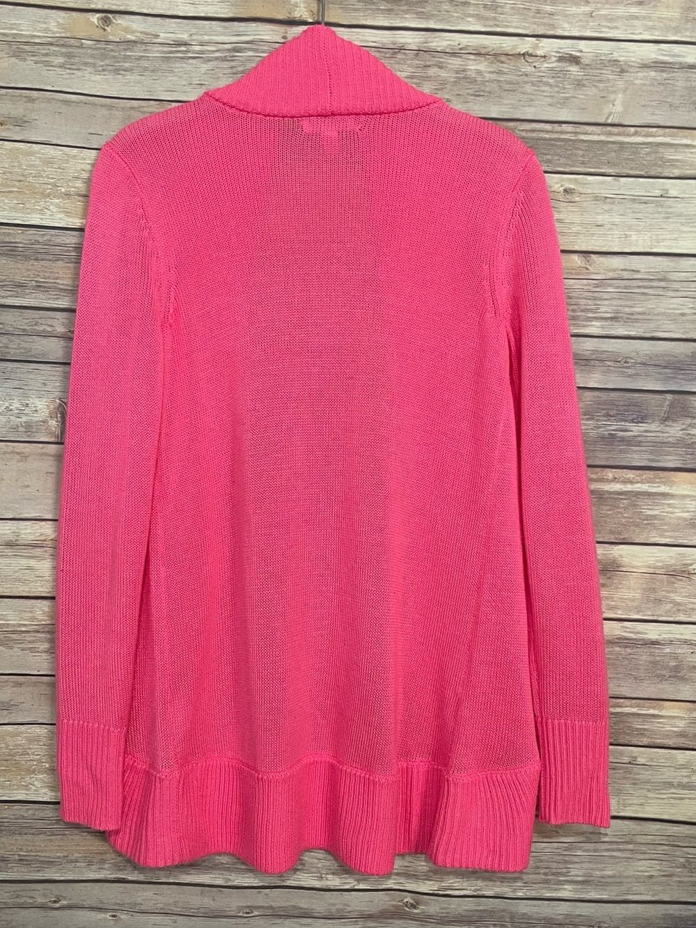 Lilly Pulitzer Bright Pink Open-Front Shawl Collar Cardigan - Picture 7 of 7
